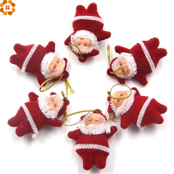 

christmas decorations 6pcs/lot classic mini red hanging ornament santa claus tree ornaments decoration party supplies kids gifts1