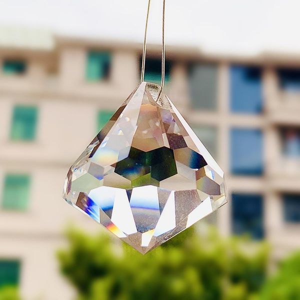 

1pc 35mm octagonal diamond ball chandelier part faceted suncatcher crystal prisms pendant lighting accessories decor ornaments h jllxkj