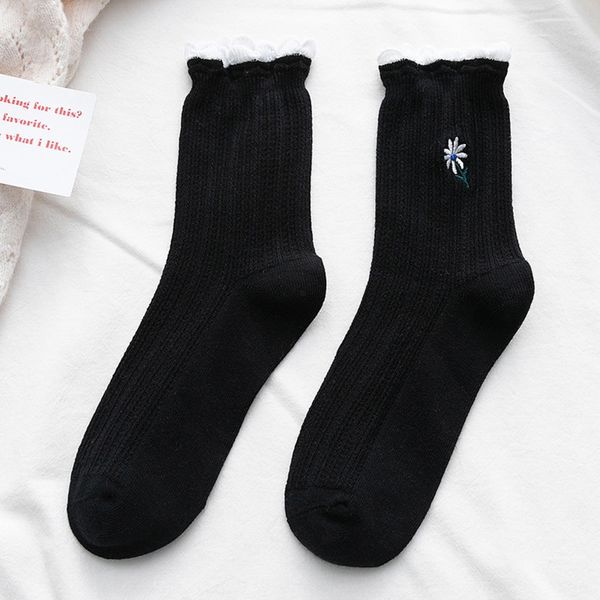 

детская середине трубки осень зима вскользь вышивка двойная игла mumuwood 2020 вышитые носки и носки 9ni7e, Black