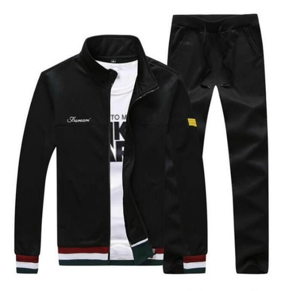 

mens tracksuits sportswear for mens jackets embroidery track suit long sleeve casual jogger pants suit men clothing 4 kinds 2-piece set, Gray