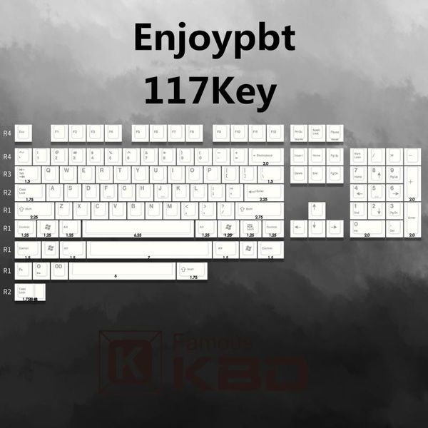 

enjoypbt keycap cherry high heat sublimation 117 keys are suitable for most mechanical keyboards