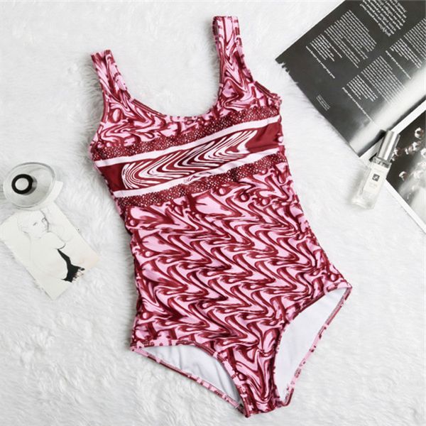 

2021 classic fashion spring bikini swimsuit one-piece split beach swimwear split ladies alphabet sports swimwear flexible