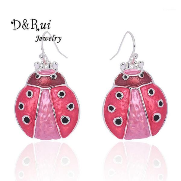 

2020 insect drop earrings for women red enamel metal small earring oorbellen accessories friend gifts1, Silver