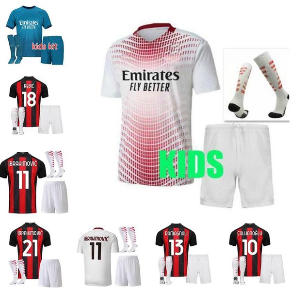 

kit 20/21 milan ibrahimovic soccer jersey maillot de foot 2020 paqueta rebic r.leao rebic camisa de futebol romagnol football shirt, Black;yellow