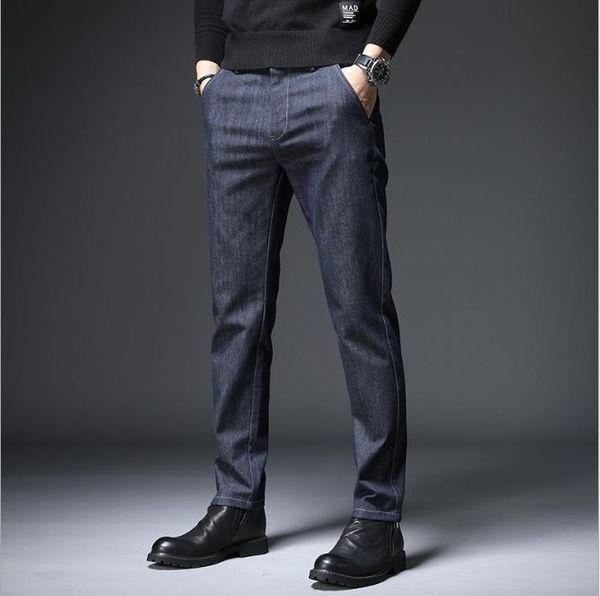 

mens designer pencil pants fashion zipper fly straight pants pockets mens casual mid waist long trousers, Black