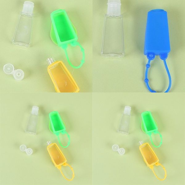 

hanging type package sub bottles clear plastic empty hand sanitizer storage containers silicone cover liquid bottle 30ml 0 95hs e19