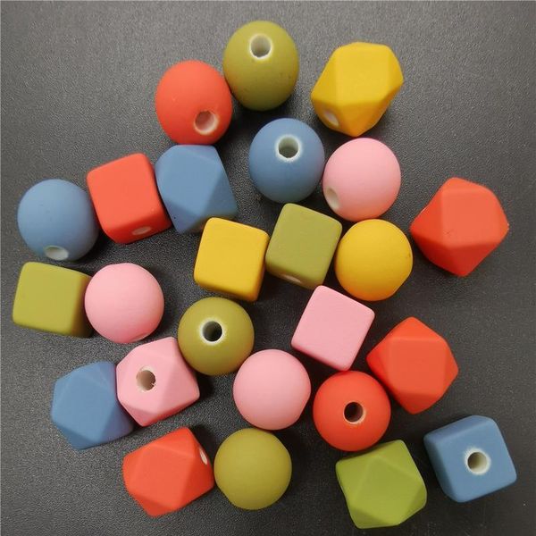 

new diy 15pcs round square multicolor acrylic round pearl loose frosting beads jewelry maki bbygfv, Black