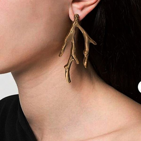 

dangle & chandelier timlee e115 europe and america personality irregular geometry branch alloy earrings simple accessories wholesale, Silver