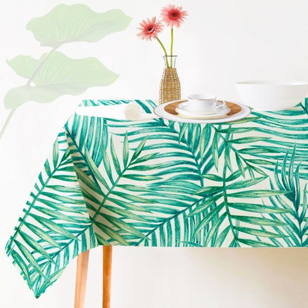 

тропические растения декоративная скатерть индийский стиль зеленый цвет обеденный стол крышка столовая ткань для кухни домашний декор прямоу