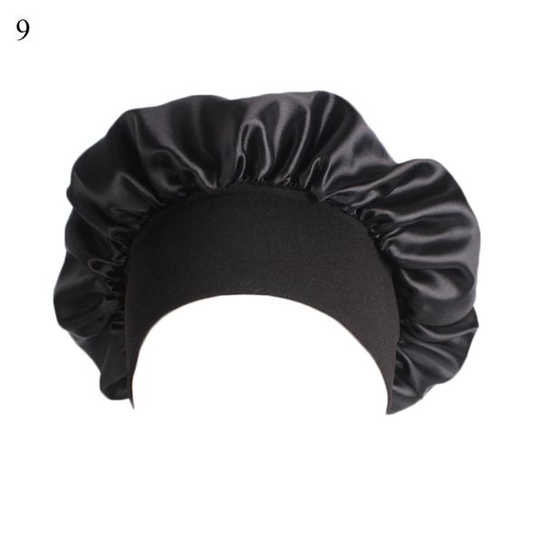 

женщины атласной night sleep hat мода широкополой уход за волосы bonnet урожай цветочные леопардовым nightcap самки мягких волос cap qylfnc, Black
