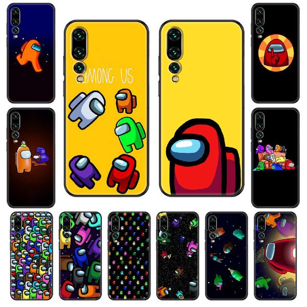 

among us phone case for huawei p 8 10 20 30 smart plus z lite pro 2019 black trend cell cover silicone etui painting
