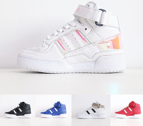

kid originals forum mid casual shoes new forum mid childrens refined pack sneaker size:26-35 for girls and boys, Black