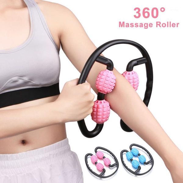 

accessories 1pc fashion muscle relaxer massage roller leg clamp 4 wheels waist stick body rolling blood circulation yoga fitness1