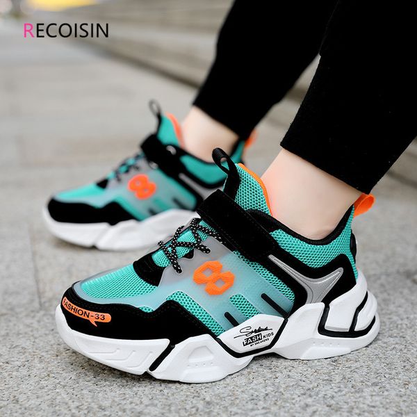 

recoisin autumn kids casual children sports shoes for chunky sneakers boys chaussure enfant, Black;red