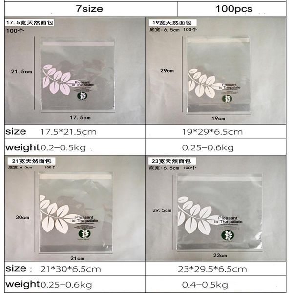 

100pcs packing opp plastic bag transparent for candy bread cake pastry food arrived 7size useful dust proof water proof bbygcc