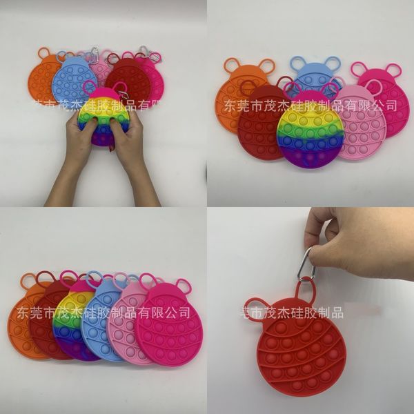 

solid color silicone bubble toys ladybird beetle shaped autism students pops it fidget toy kid decompression gift push pop 5mj j2