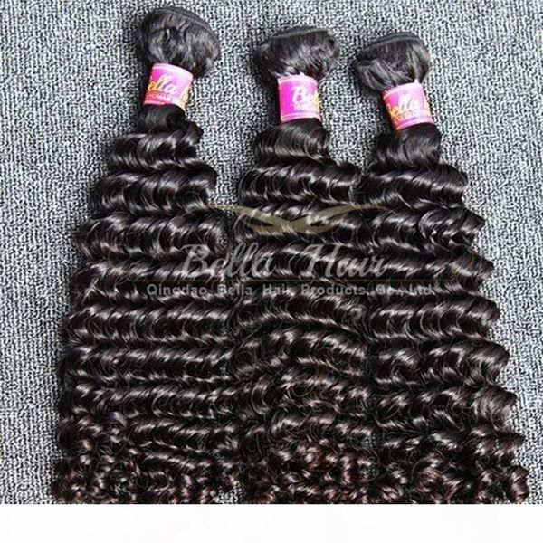 

bella hair 8a 8-30 inch brazilian deep wave hair 100% unprocessed natural black hair 3pcs lot brazilianhair weave ing