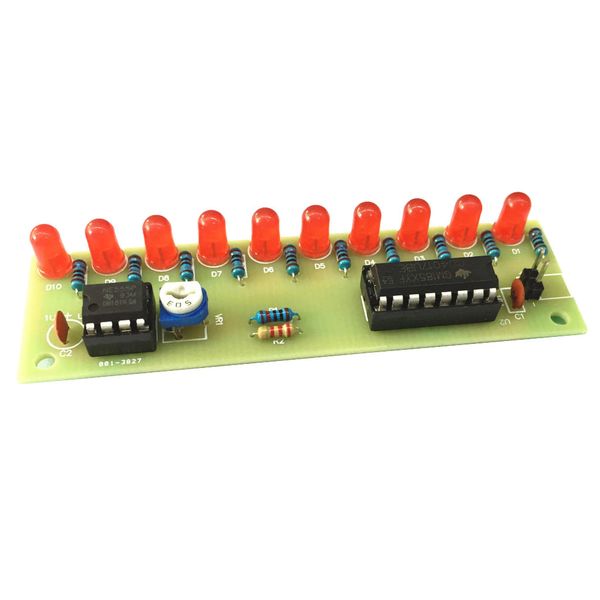 

integrated ne555 + cd4017 light water flowing 10 led module diy kit set