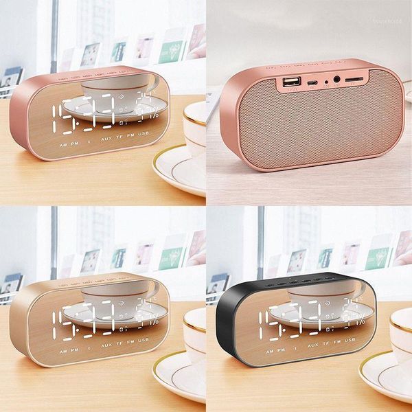 

rose gold s2 bluetooth wireless mini alarm mirror small stereo computer car subwoofer creative bedside speakers1