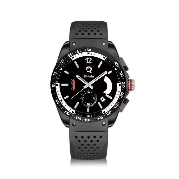 

men's luxury automatic mechanical watch requin brand black stainless steel case silicone strap triangle multifunction calendar sport wh, Slivery;brown