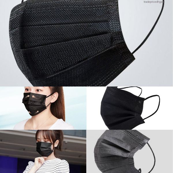 

stock black 7339044 disposable mask shipping 3 layers face masks kn 95 mouth anti