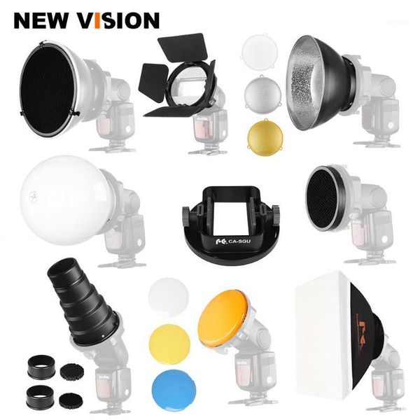 

flashes accessories softbox barn door beauty dish soft ball conical snoots standard reflector for godox yongnuo flashes1