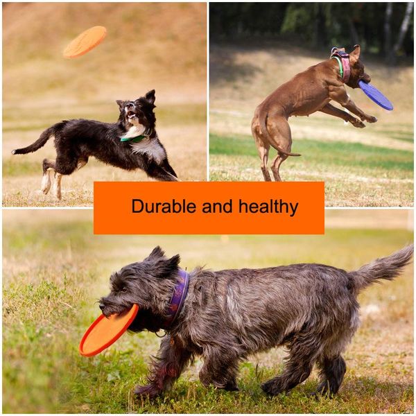 

dog flying disc soft flexible rubber fun floating foldable flyer disc dog flying saucer toy for interactive play exercising hb