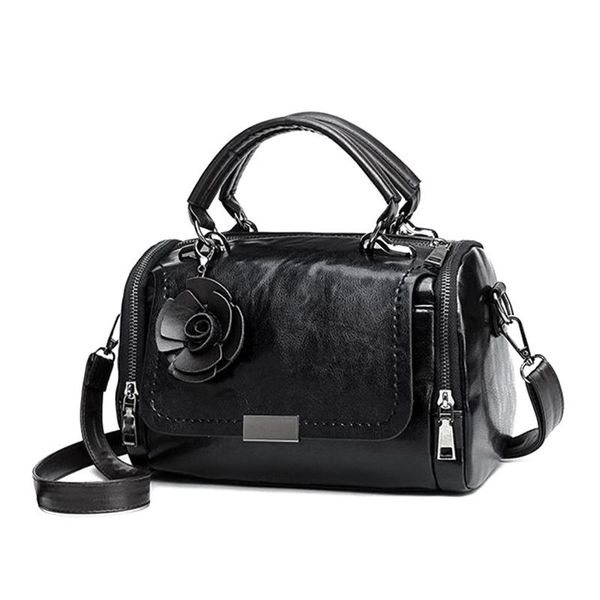 

new fashion black size code female messenger bag retro oil wax leather portable handbags wild shoulder crossbody bag