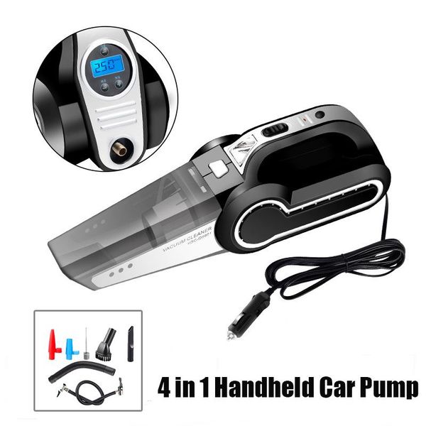 

car vacuum cleaner,120w 4 in 1 handheld car pump handheld vacuum cleaner with 3.7m power cord for strong power suction