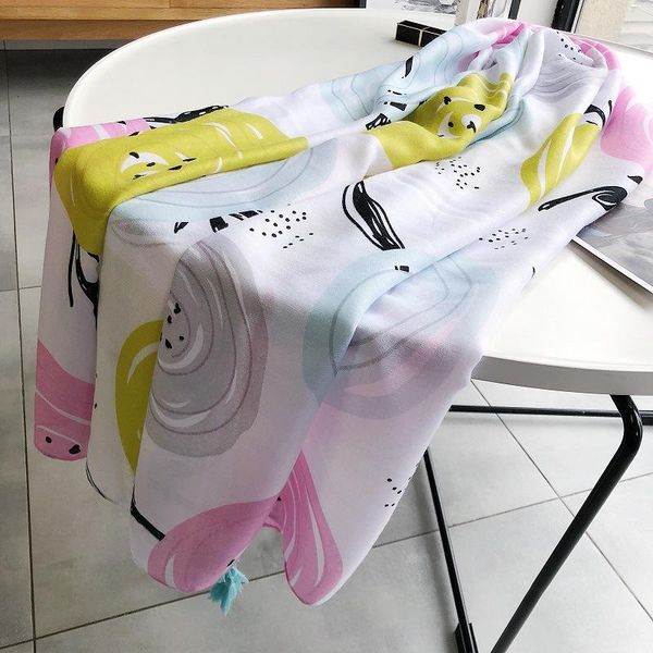 

шарф женщин летний вс шаль весной и осенью тонкий joker шелковый шарф пляжное полотенце большой платок роскошный шарф шелковые шарфы длинные, Blue;gray