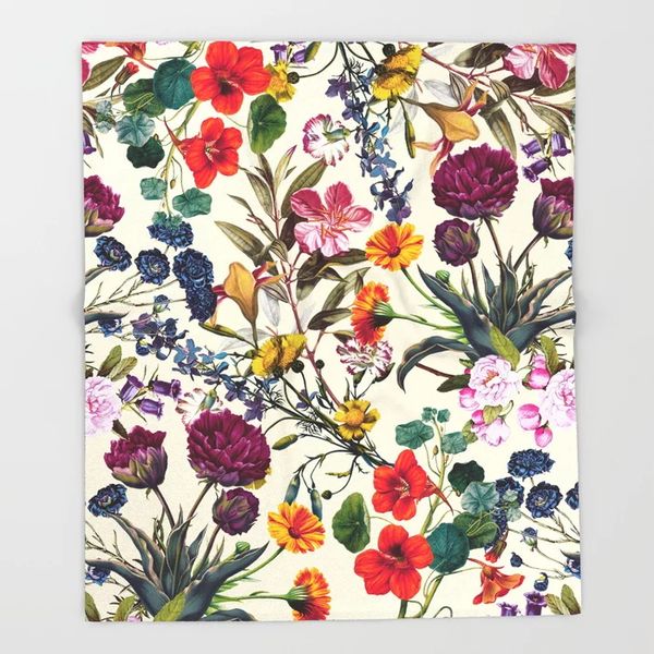 

nordic throw magical garden flower одеяло для couch туризм пикник одеяло путешествия главная цветочные руно бросьте одеяло для софы