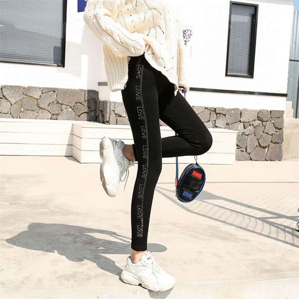 

the big size of new delivery quality productsnew korean modal cotton ironing and drilling bottom pants for women, Black