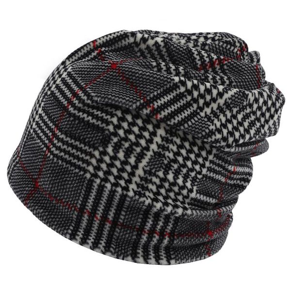

beanie/skull caps warm winter beanie hat for man turtleneck plaid print tactical fleece watch cap, black -  skull beanies, Blue;gray
