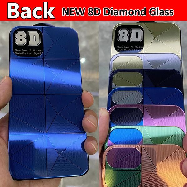 NEU 8D Rückseite aus gehärtetem Glas für iPhone 12 Mini Pro Max, iPhone 12 MINI Rückseite Schutzglas Diamantförmiges Rückseitenglas