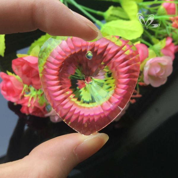 

45mm heart crystal prisms chandelier part pendant suncatcher glass art hanging home decor diy ornament faceted h jlloiy