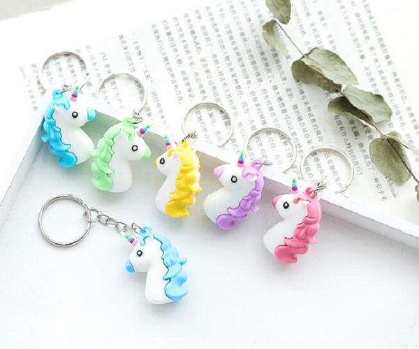 

new fashion mini unicorn style alloy keychain home party cute key rings jewelry gift ing, Slivery;golden