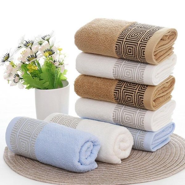 

towel 1pcs 100% cotton hand 33x74cm check facial care bathroom sports household non-disposable