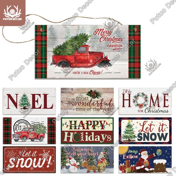 

putuo merry wooden plaque signs 2020new years navidad gift santa christmas xmas tree ornament wall decor