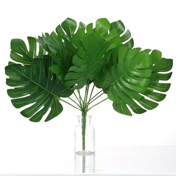 

decorative flowers & wreaths artificial plants green turtle leaves garden home decor potted tropical plant palm leaf grass floral arrangemen