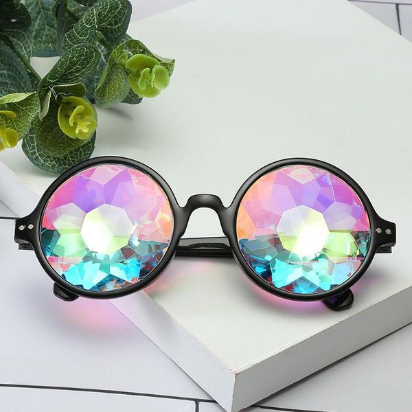 

sunglasses kaleidoscope mosaic glasses night show party balls cool personality, White;black