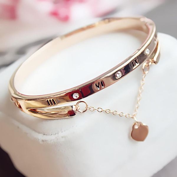 

eif dock hot luxury rose gold из нержавеющей стали браслеты браслеты женское сердце навсегда любовь браслет женщины известные ювелирные изде, Golden;silver