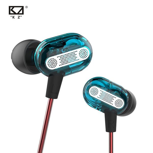 

kz zse dynamic dual driver earphone in ear headset audio monitors headphone gaming noise isolating hifi music sports earbuds