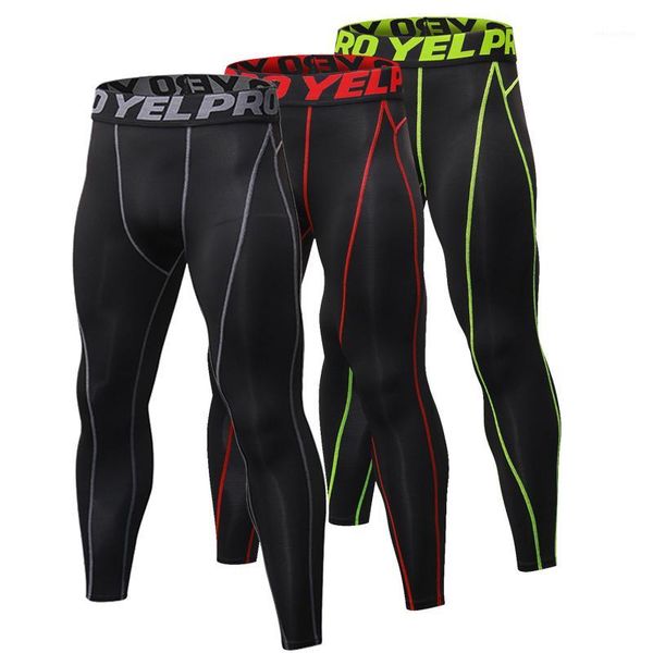 

running pants men slim compression leggings sport tights men's quick dry gym fitness training pants1, Black;blue