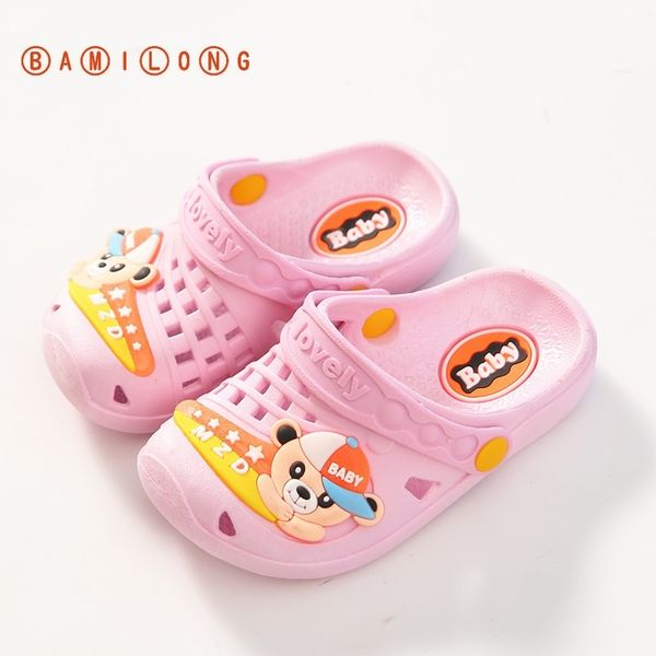 

summer toddler girls shoes kids beach garden slippers children' cartoon cave shoes antiskid boys cute flip flops k111 y201028, Black;grey