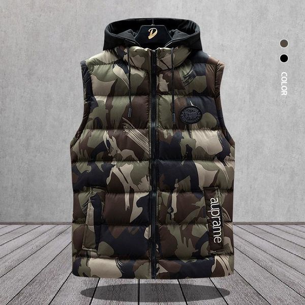 

camo тельняшки mens пальто зимы 2020 новый хлопка жилет повседневный теплый толстые рукавов jacke с капюшоном жилет zipper sportwear outwear, Black;white