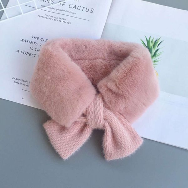 

girl's winter baby's thickened warm neck imitation rex rabbit collar soft versatile plush scarf988b, Red;brown