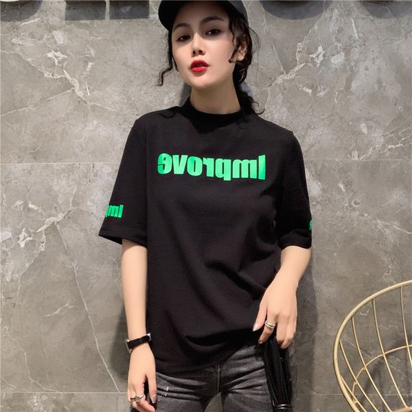 

2020 summer new women's wear pure cotton european half high collar bottoming shirt short sleeve coat t-shirt t-shirtfashion gsprw gs, White