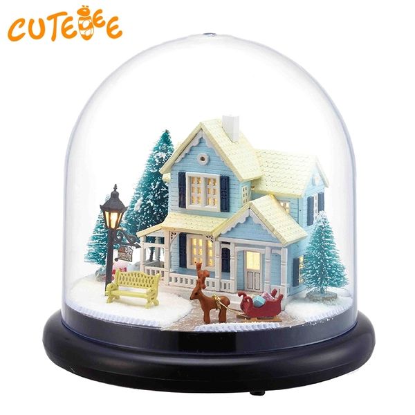 

cutebee doll house miniature diy dollhouse with furnitures wooden house christmas house toys for children birthday gift b025 y200413