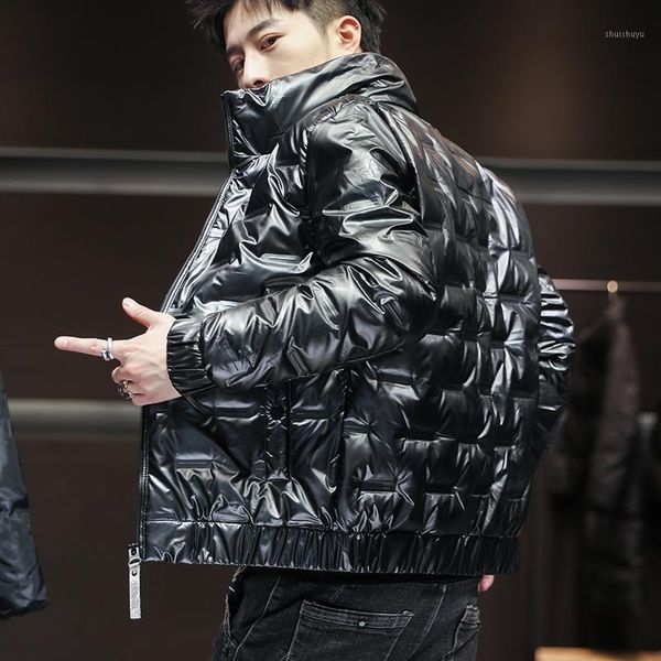 

black down jacket men's new winter 2020 windproof warm men's down jacket fashion stand collar1