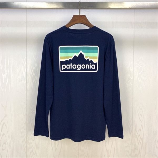 

men's fashion patagonia printed long sleeve t-shirt, Black
